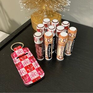 Chapstick Lip Balm (10) with Keychain Holder